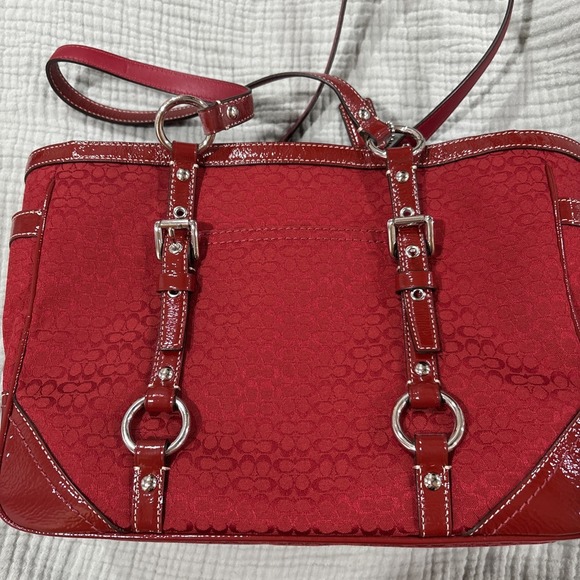 Coach Handbags - Y2K Coach Signature Gallery Tote Bag F12346 – Red Canvas Logo & matching Wallet